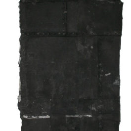 林延，內在的雨 #1，2006，墨／紙，250 x 99 x 8 cm