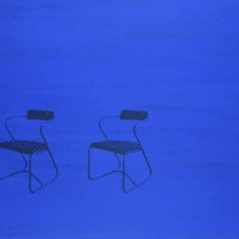 刁德謙，現代椅，1999，壓克力顏料、絹印 / 畫布，112 x 150 cm