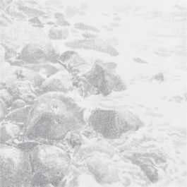 鄭君殿，另外一天 IV，2014，水性彩色鉛筆/紙/畫布，100 x 100 cm
