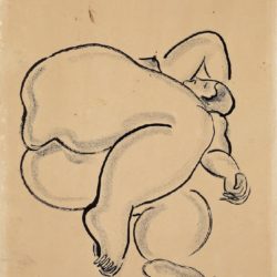 常玉，仰臥裸女，1920/30s，水墨/紙本，44.8 x 27 cm