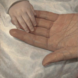 葉子奇，手(母與女)，1997，卵彩‧油畫/亞麻布，30.5 x 38.1 cm