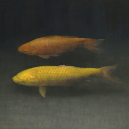 葉子奇，雙魚II，2002-2013，卵彩・油畫/亞麻布，76.5 x 102 cm