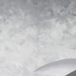 品川亮，梅圖，2023，壓克力顏料／畫布，125 x 350 cm，set of 4