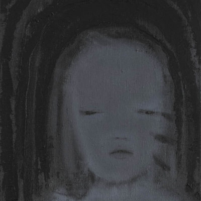 張柏林，聖像研習（發光），2019，油彩／畫布，40 x 30 cm