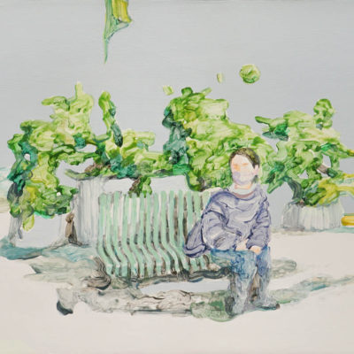 李明剛，登登登等，2022，壓克力顏料／畫布，22 x 27 cm