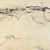 謝景蘭，無題，1987-89，混合媒材/紙，75 x 1000 cm