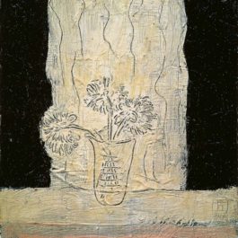 常玉，瓶菊，1930s，油彩／木板，17 x 15 cm