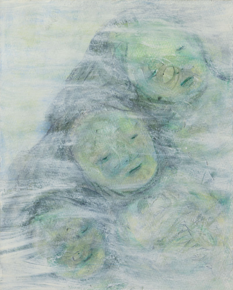 張柏林,石頭,2023,油彩/紙,25.4 x 20.4 cm