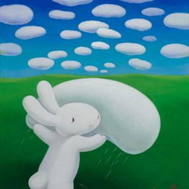 黃本蕊，解憂小站，2017，壓克力顏料 / 畫布，71 × 56 cm