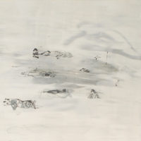 TSOU Hsiang Hsiang, The Best Viewing Distance-1, 2012, Charcoal powder, acrylic on paper, 65 x 80 cm